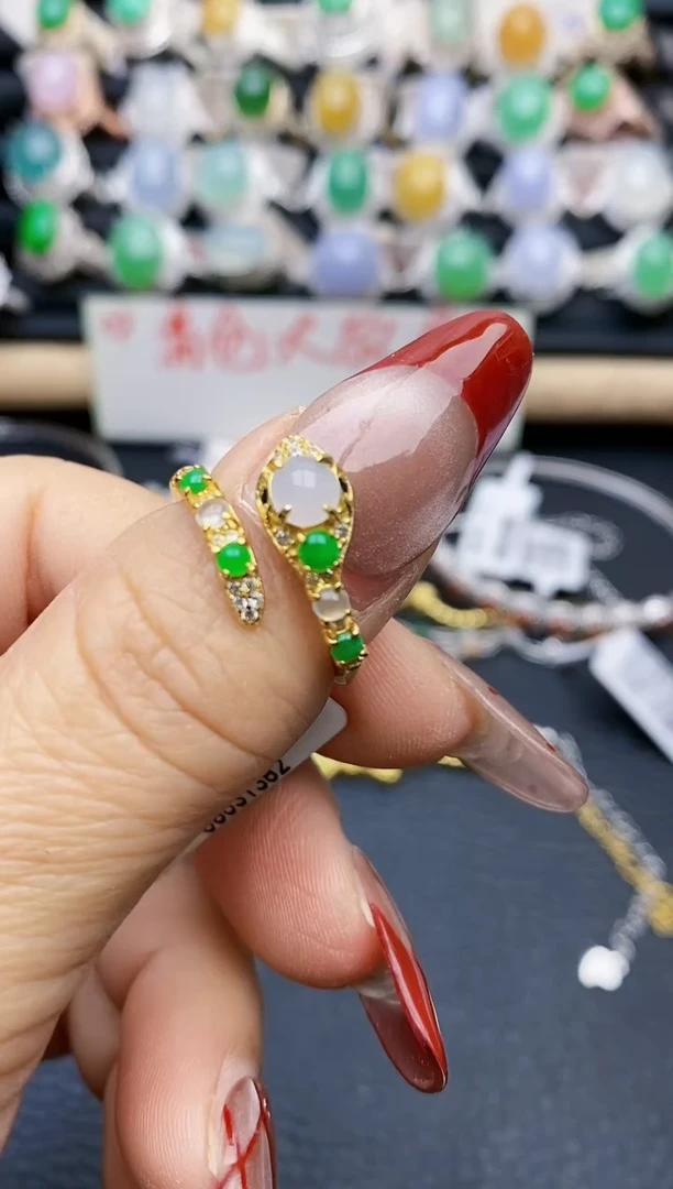 【闪购商品】翡翠戒指银S925镶嵌3645