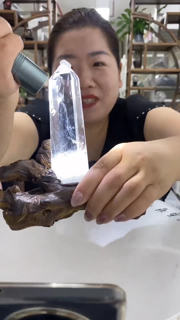 水晶珠宝半成品未镶嵌甜****️白水晶柱子D241