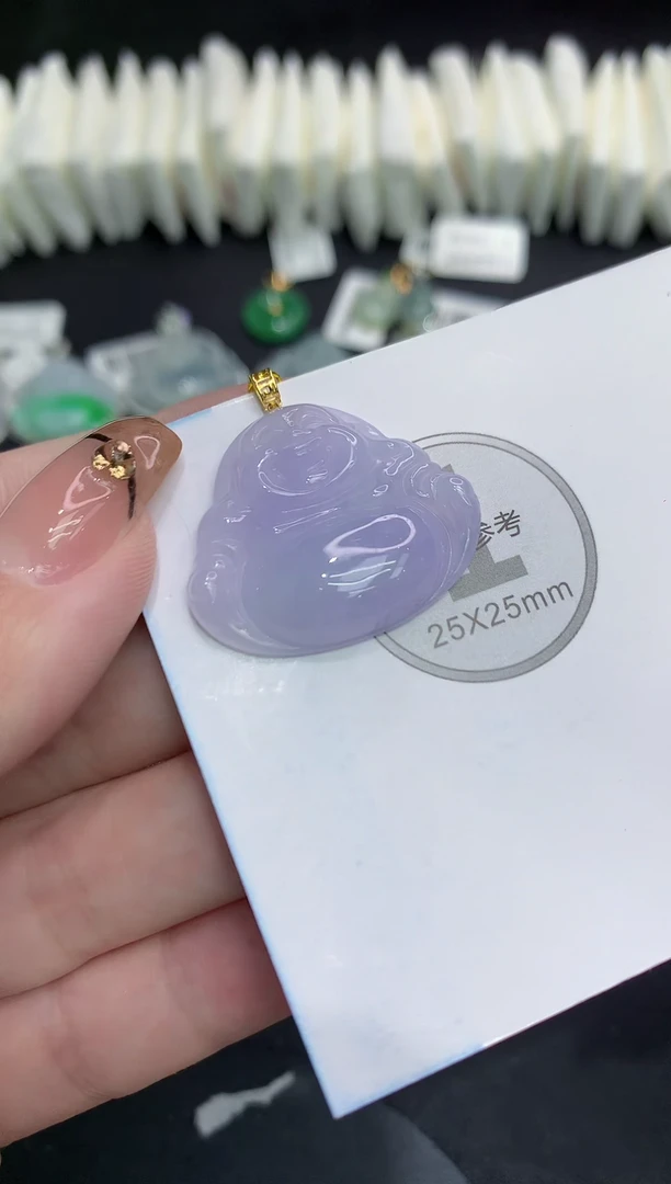 吊坠(不含链)18K金镶嵌翡翠111