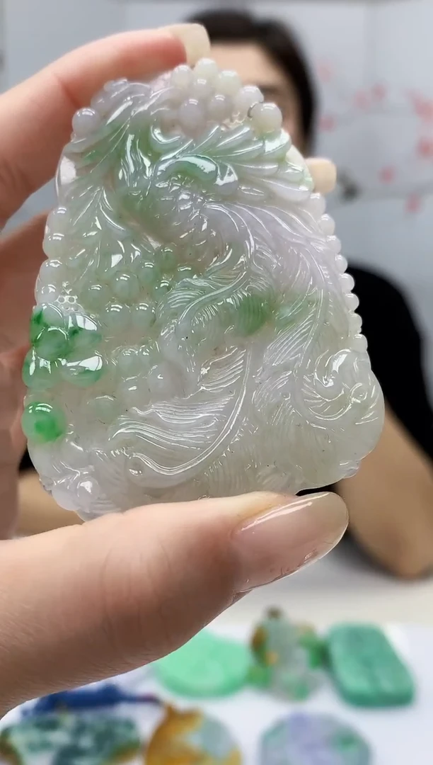 【闪购商品】定制翡翠未镶嵌4829lr-毛货挂件