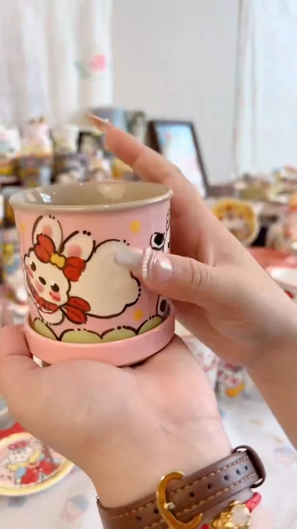 杯子景德镇 手绘陶瓷转转杯