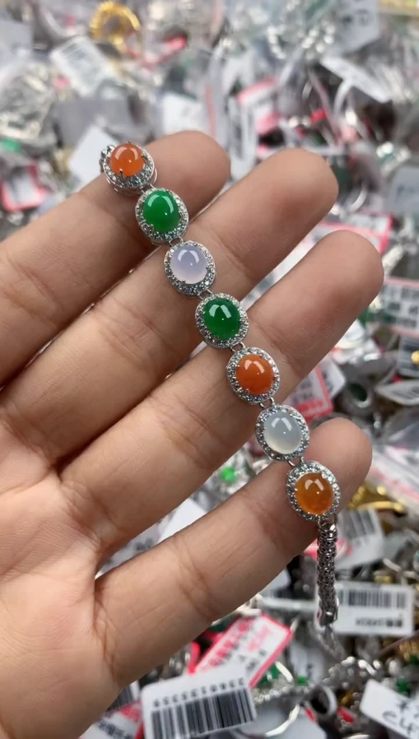 银S925镶嵌戒指翡翠777----7