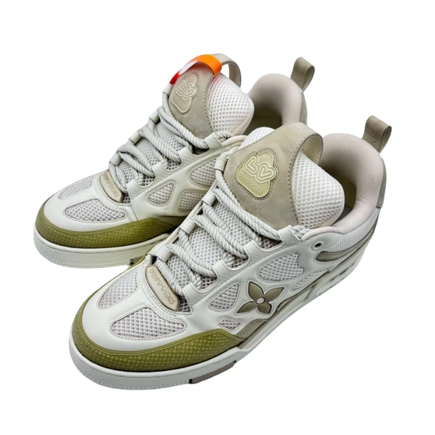 LV/8码42码/白棕拼接skate板鞋/98新/vv868/时尚潮流潮鞋
