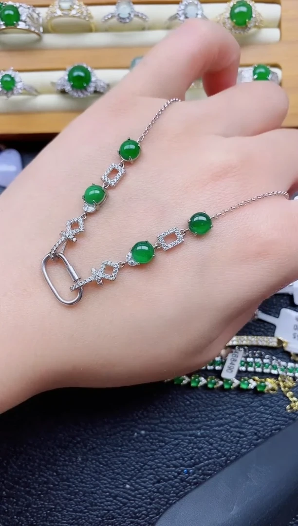 银S925镶嵌戒指翡翠1