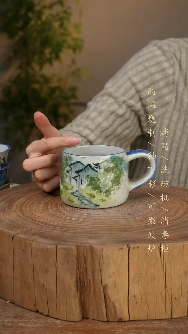 碗瓷景德镇手工手绘高温瓷釉下彩