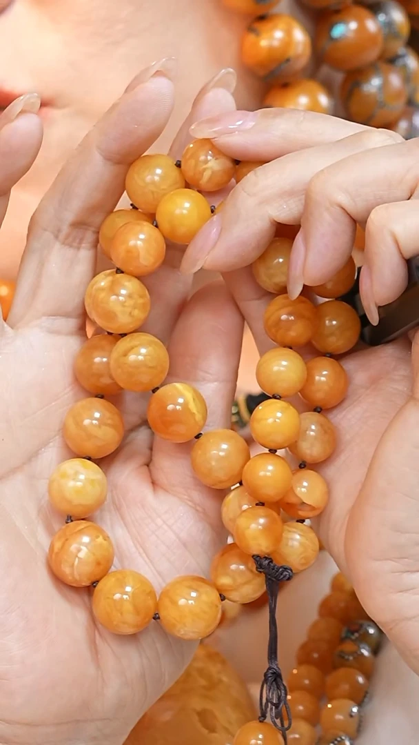 蜜蜡颈饰未镶嵌3058天然蜜蜡珠宝奇石云端妖孽石膏蜡全部保真