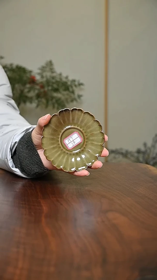 寒****12#盏托 矿石釉 微瑕 无款