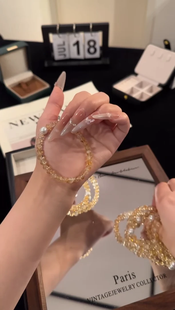 水晶手链合金黄塔晶F1183