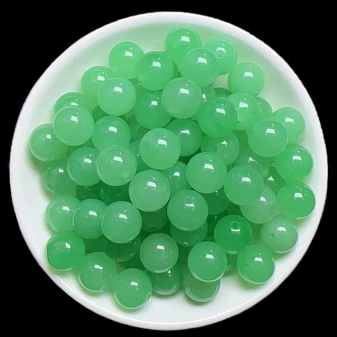 散珠天然果绿 12mm 16颗(赠弹力绳)E012  多样性发货