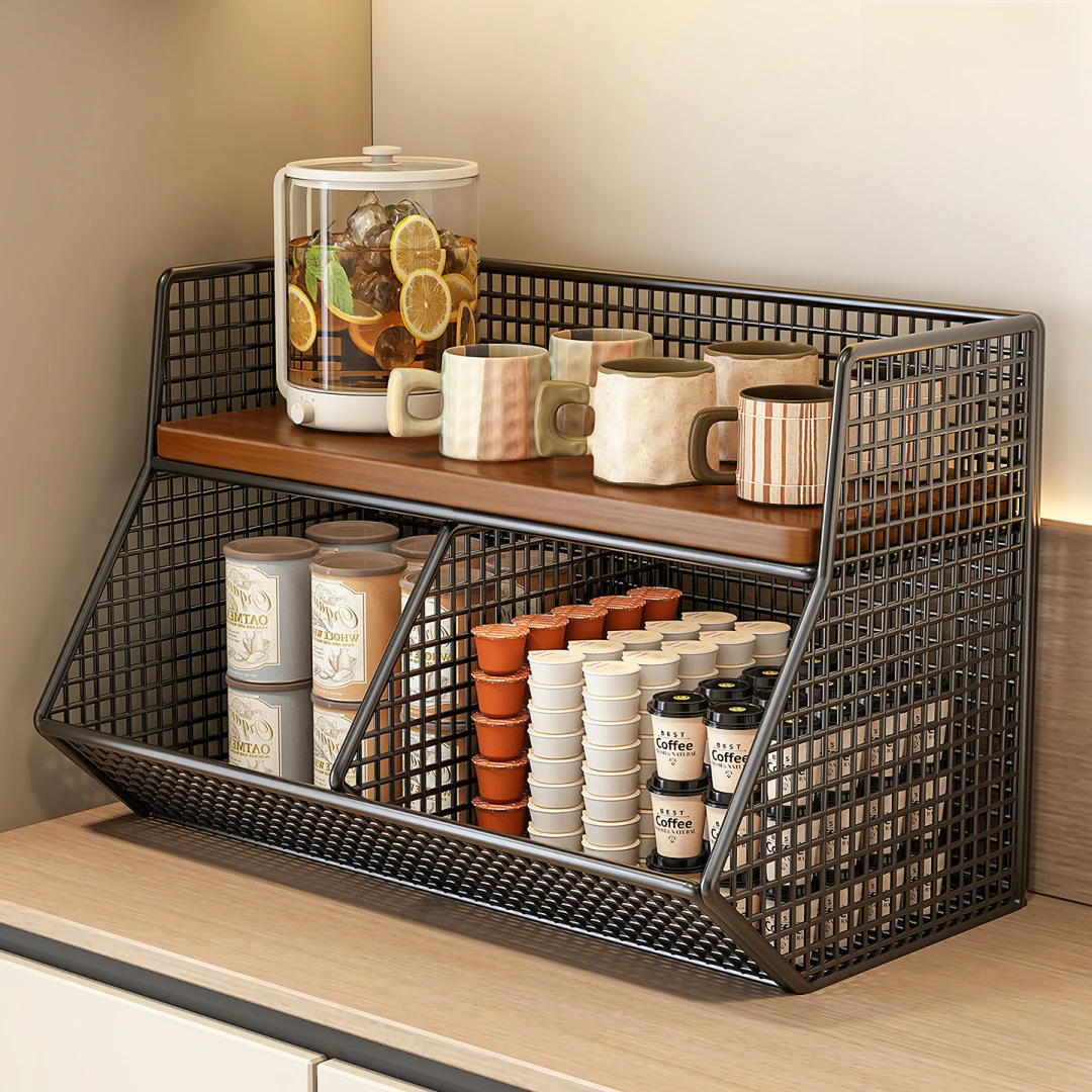 桌面置物架水杯架子餐桌上台面多层茶杯收纳架边柜收纳盒咖啡客厅