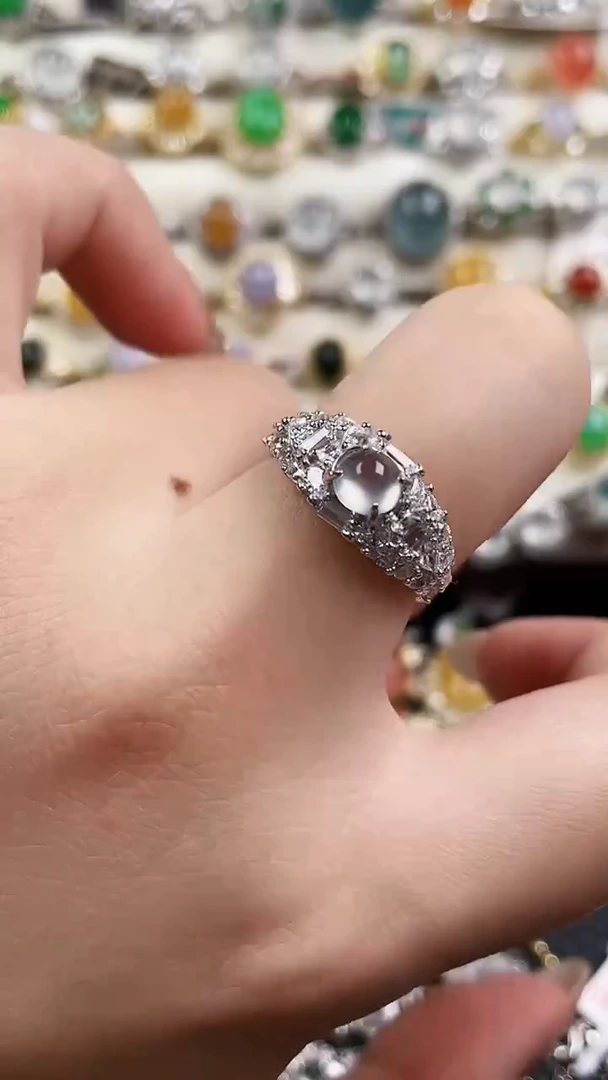 银S925镶嵌戒指翡翠50