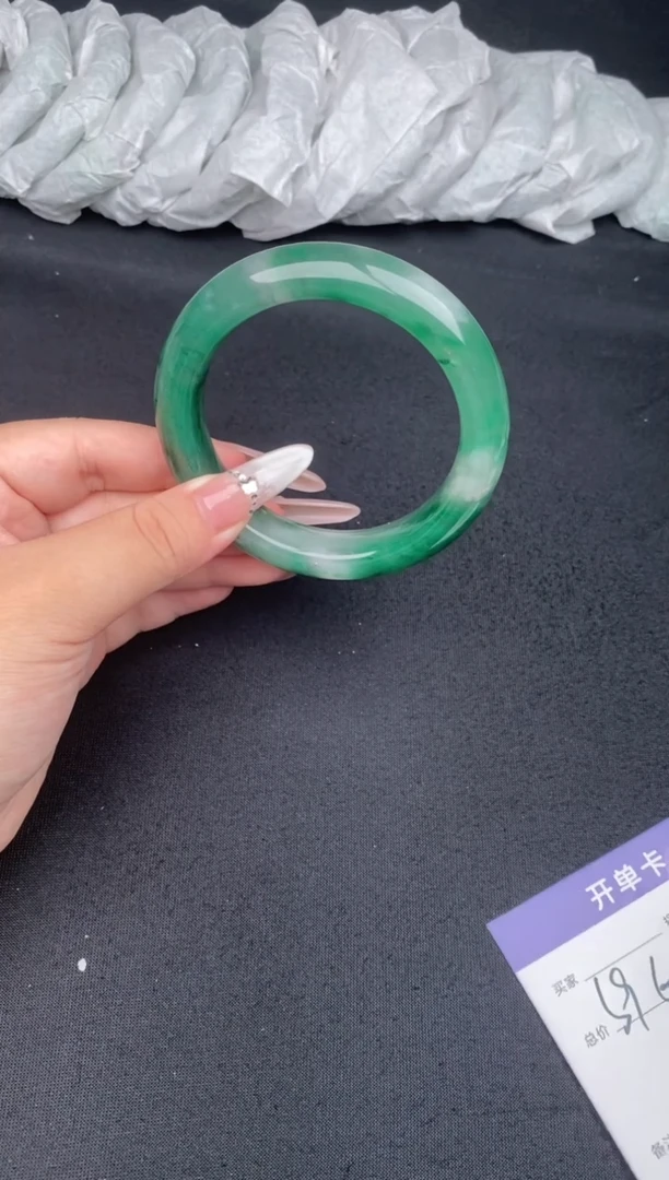 石英质玉（非洲翠）手镯未镶嵌非洲翠A货拍一发一64