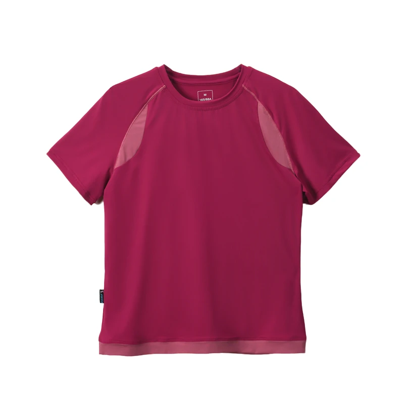 夏季女生户外登山出游圆领快干衣运动跑步速干弹力短袖T恤女款