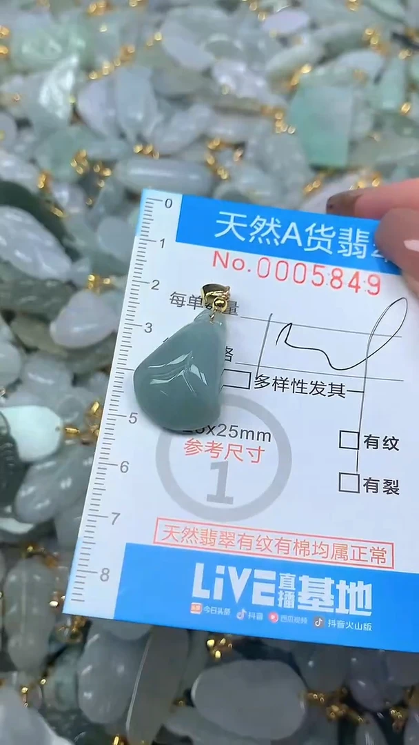 颈饰未镶嵌翡翠净货挂件-5849