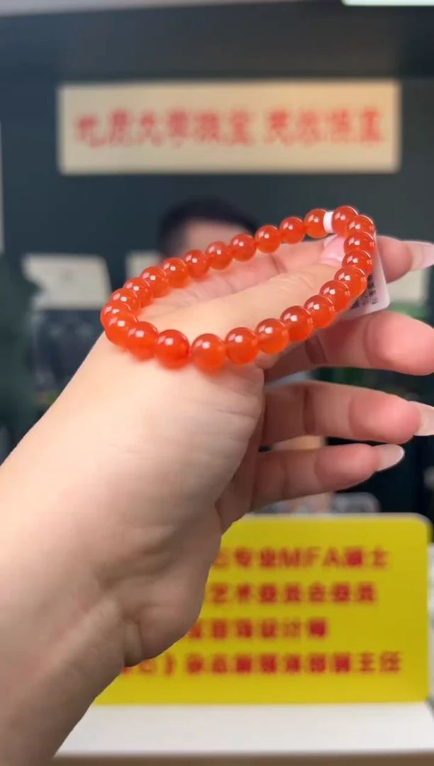 未镶嵌手串南红玛瑙精品保山冰红南红玛瑙圆珠手串7.5-8mm