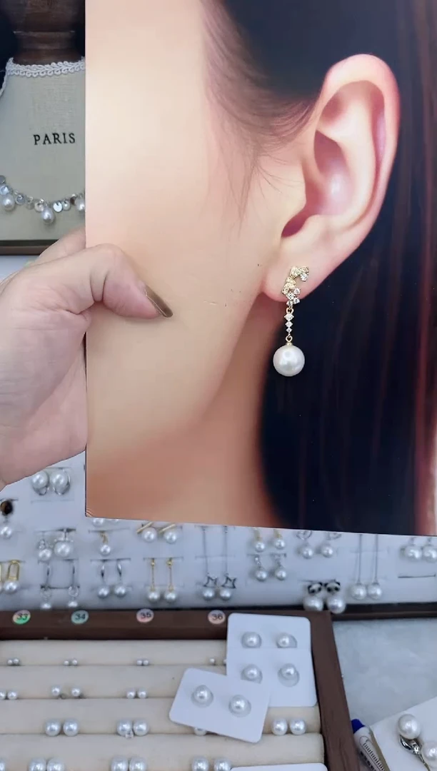 合金耳饰淡水珍珠064