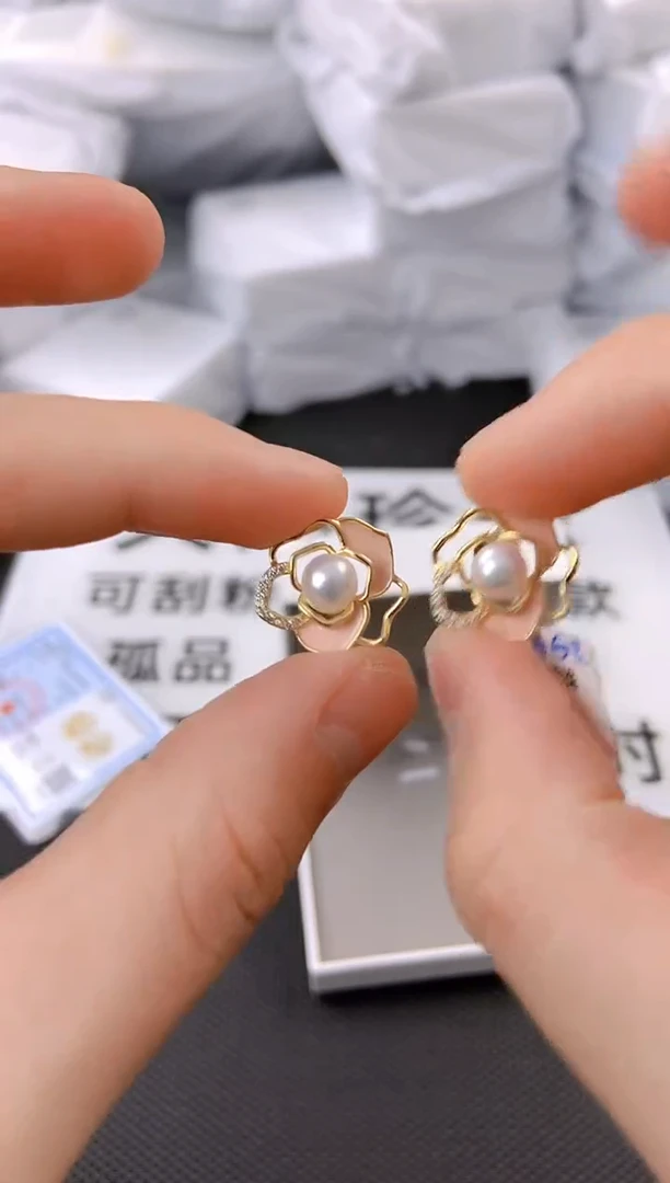 未镶嵌耳饰淡水珍珠ed1037