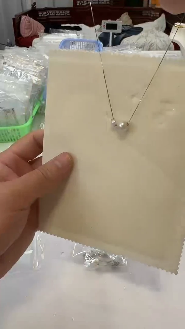 吊坠(赠链)银S925镶嵌淡水珍珠5-10mm 白珠双珠款-孤品