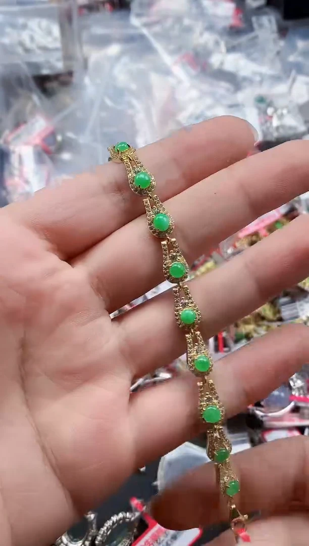 银S925镶嵌戒指翡翠天然A货缅甸翡翠