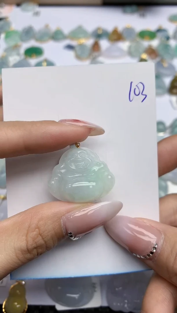 【闪购商品】翡翠颈饰18K金镶嵌天然翡翠A货