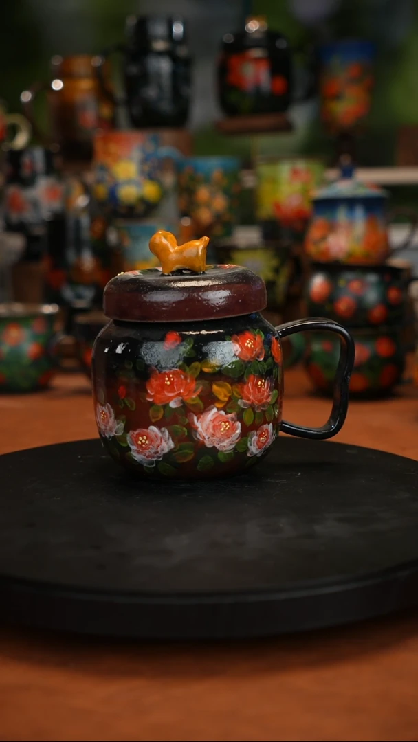 紫砂油画手绘釉下彩