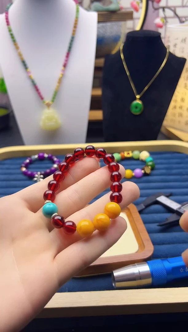 【闪购商品】血珀手链14K金镶嵌S364