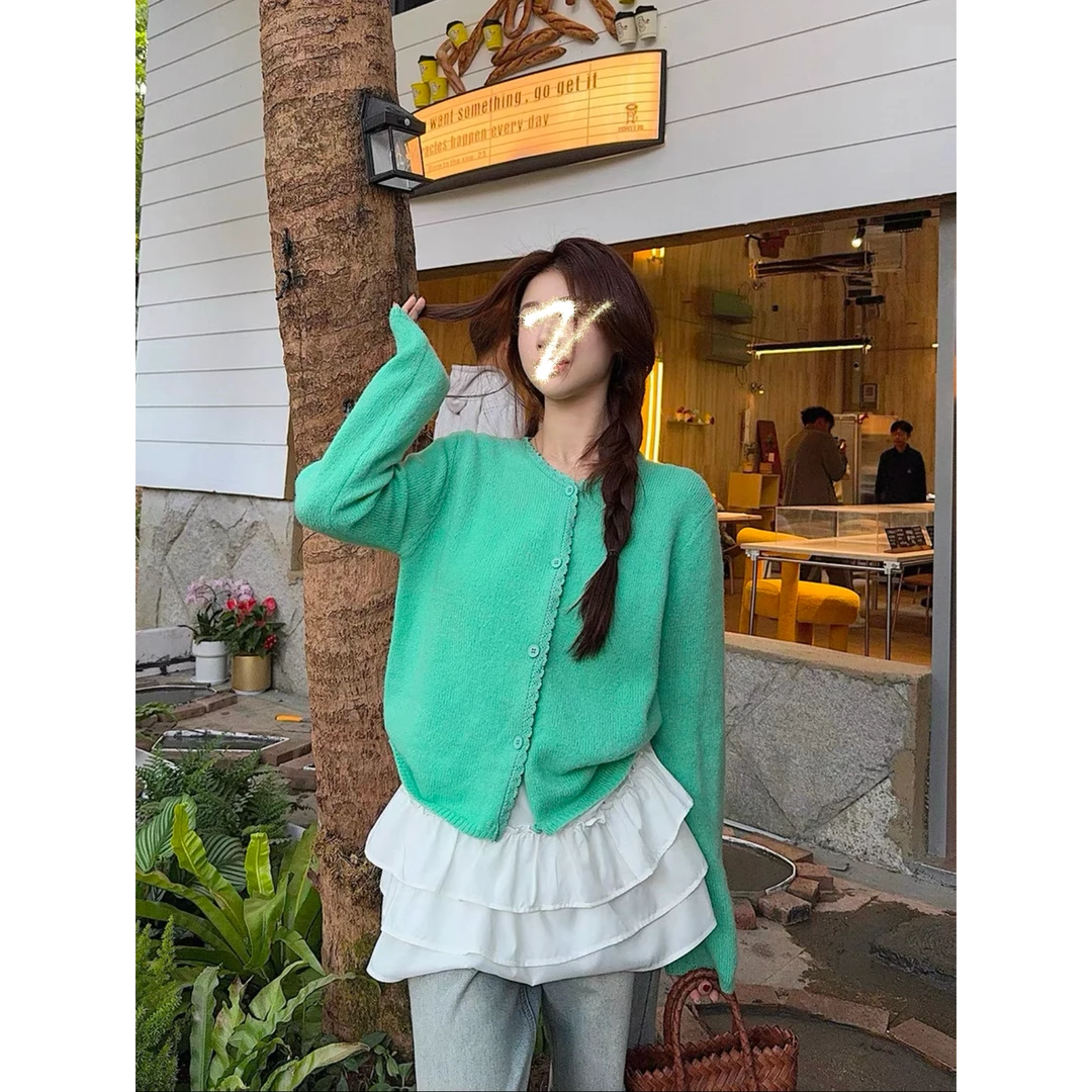 小香风针织开衫2025新款春季时尚气质纽扣纯色长袖毛衣外套