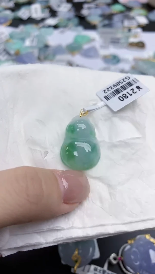 【闪购商品】翡翠颈饰18K金镶嵌天然缅甸翡翠A货