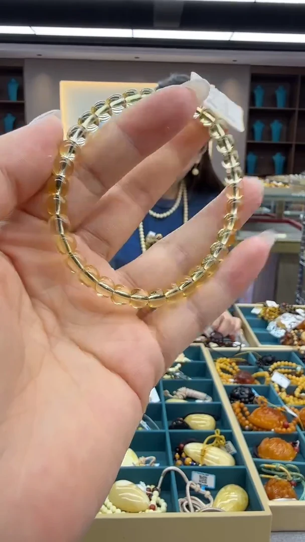 手链琥珀未镶嵌23秒拍号 假一罚三 6mm