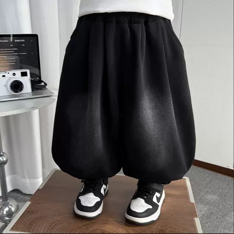 儿童2025春季新款洋气百搭韩版灯笼裤男童男宝宽松休闲裤束脚裤