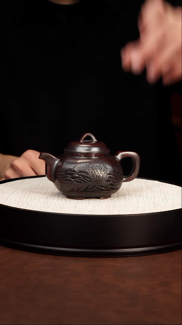 茶壶紫砂八方传炉 顾建根