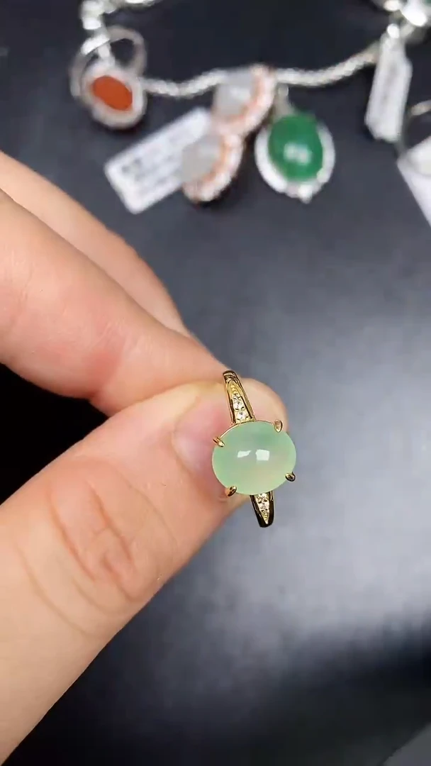 银S925镶嵌戒指翡翠2790