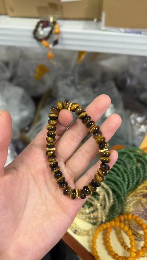 【闪购商品】木变石（虎睛石）手链未镶嵌黄虎眼石蝶珠款手链[1027]