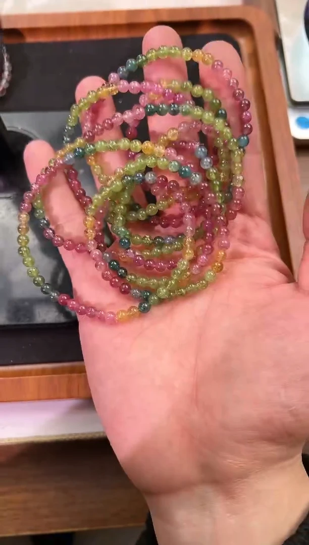 【闪购商品】碧玺手串未镶嵌5m彩虹碧玺多圈（多样性发其一）