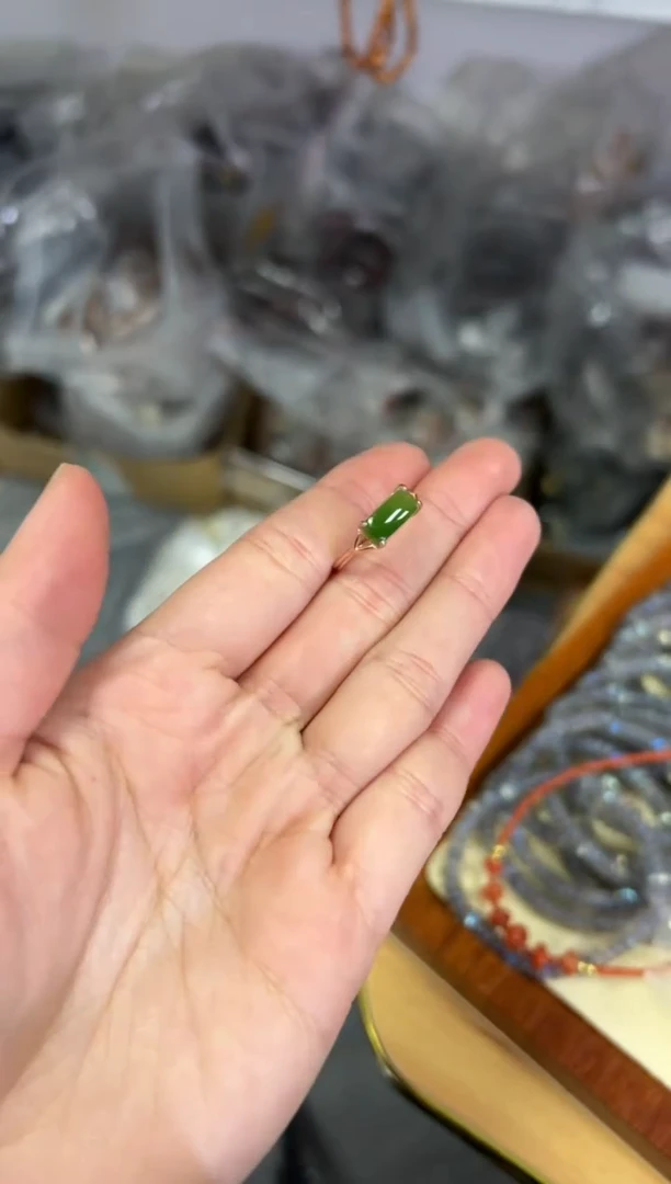 【闪购商品】和田玉戒指银S925镶嵌和和田玉银镶嵌款戒指[3875]