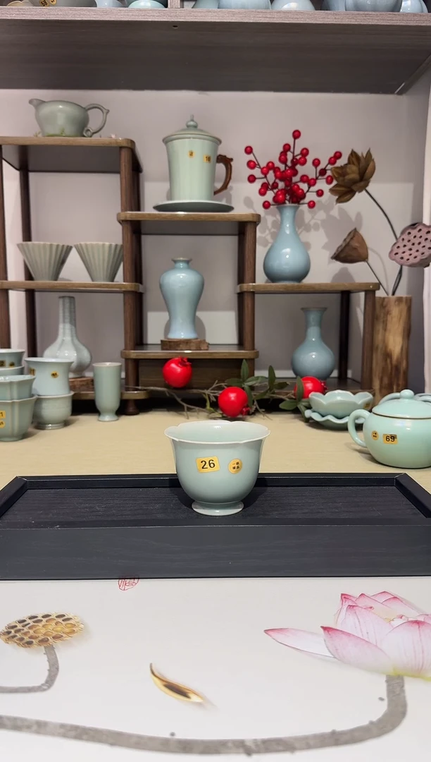 杯子26花神杯 仿古天青釉一级精品 主人杯闻香杯艺术展品*