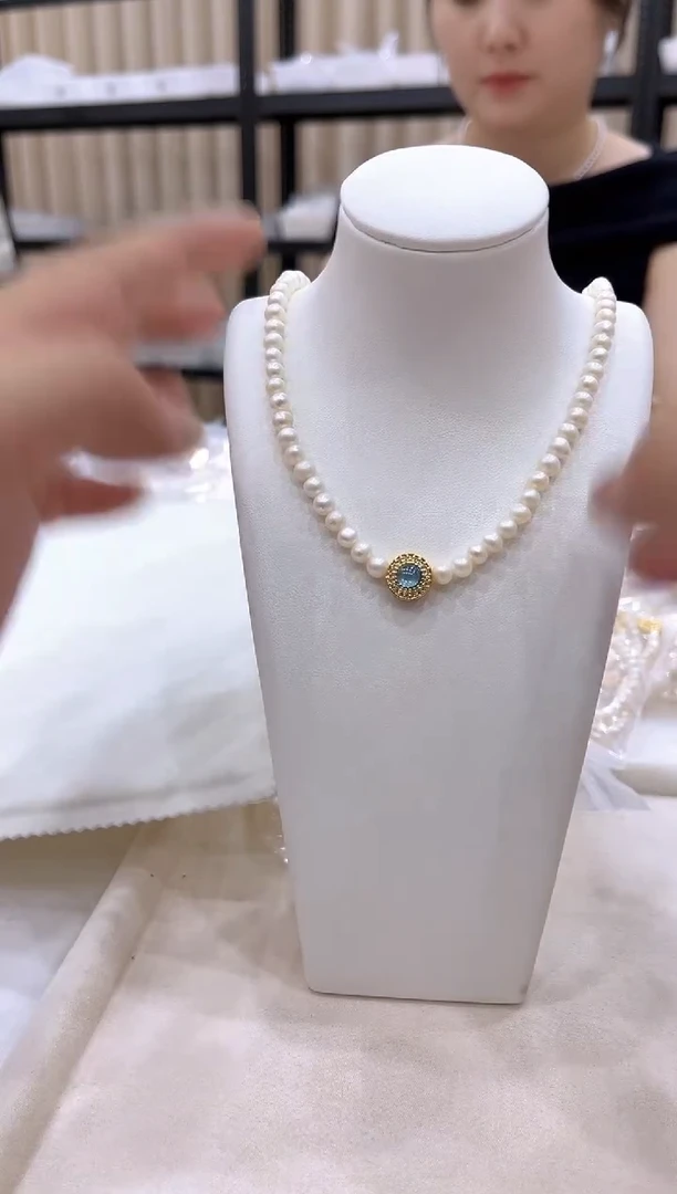 淡水珍珠银S925镶嵌颈饰XL3177