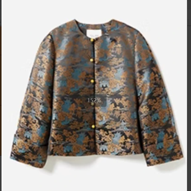 新中式仿宋锦提花编织工艺金绣庭院绗棉外套