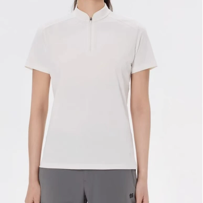 清仓甩货女款小树半拉链短袖