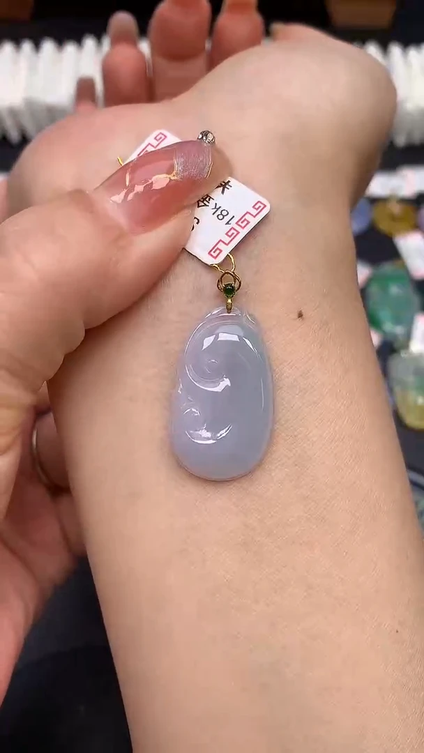 翡翠18K金镶嵌吊坠(不含链)MS188394