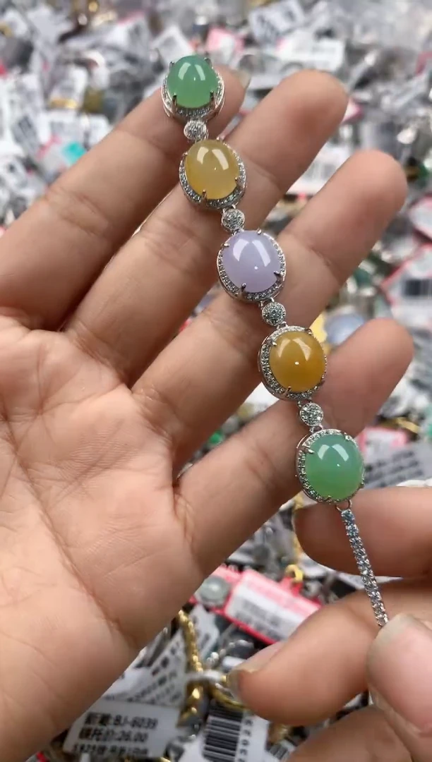 银S925镶嵌戒指翡翠4444----5