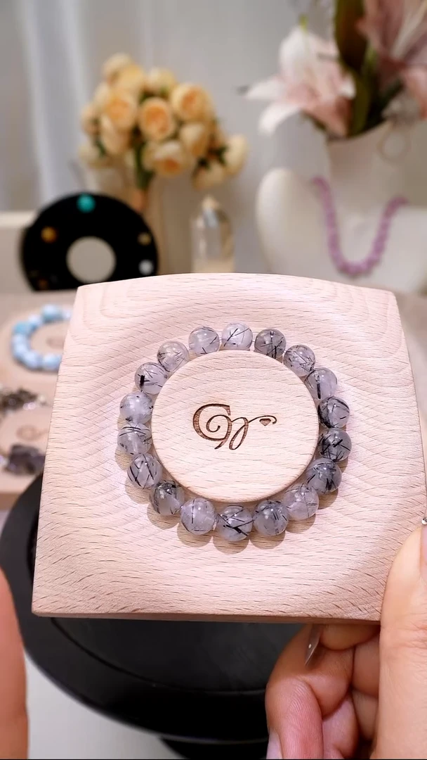 未镶嵌手串水晶棉体黑发晶手串