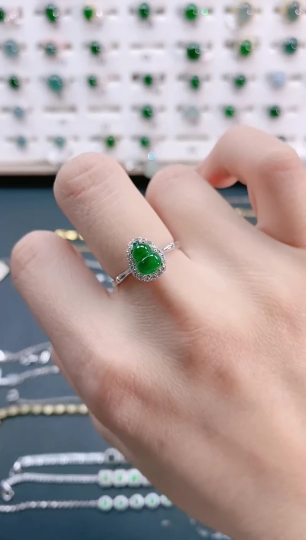 【闪购商品】翡翠戒指银S925镶嵌天然翡翠