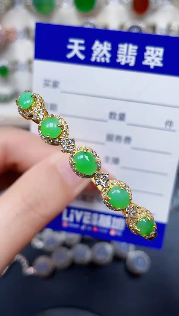 银S925镶嵌翡翠耳饰176
