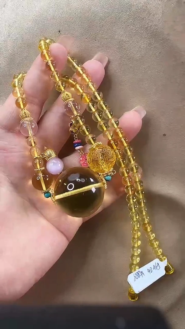 琥珀颈饰未镶嵌项链