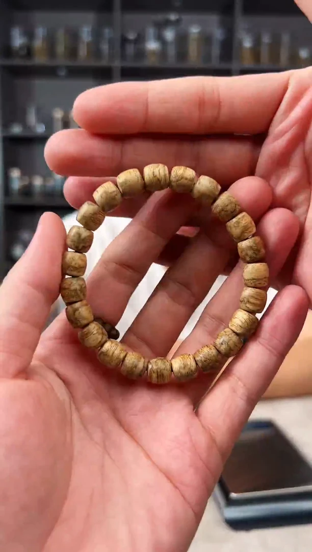 沉香手串111达拉干虎斑鼓珠9mm 多样性发其一