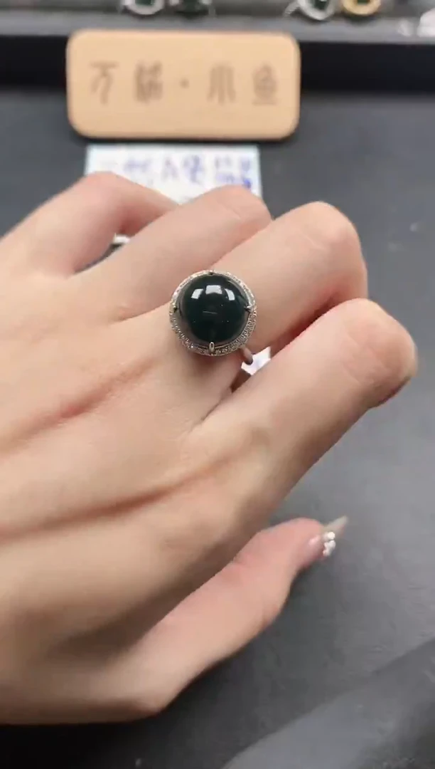 银S925镶嵌戒指翡翠51151