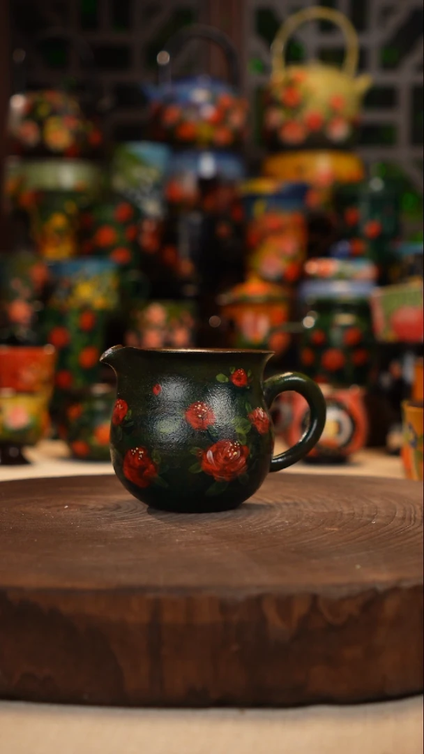 紫砂油画釉下彩手绘