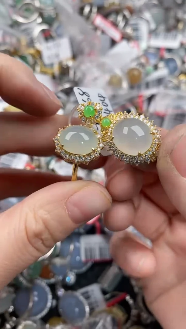 银S925镶嵌戒指翡翠11   10