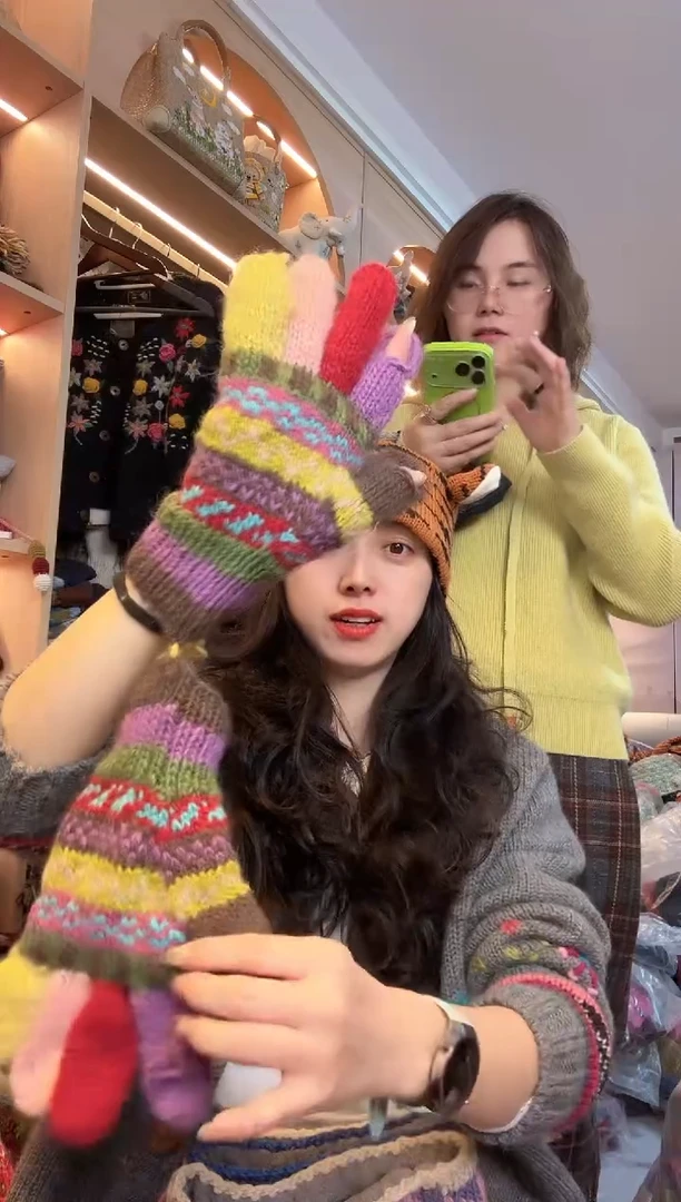 羊毛相***、百羊毛五指手套K011